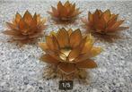 4 x Lotus sfeerlicht oranje goudrand groot, Ophalen, Nieuw, Overige materialen, Minder dan 25 cm