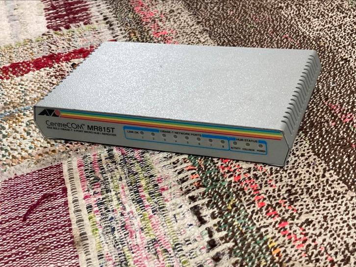 Retro UTP Hub 10 Base T 8 port Centrecom MR815T, Computers en Software, Routers en Modems, Gebruikt, Ophalen of Verzenden