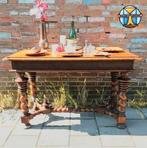 Unieke antieke Itiliaanse houten haltafel / smalle eettafel, Antiek en Kunst, Ophalen of Verzenden