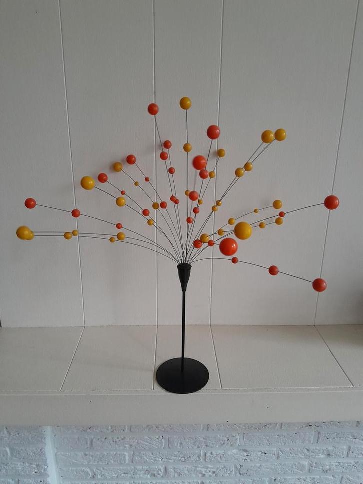 Laurids Lonborg Denmark fifties kinetische ballen oranje gee, Verzamelen, Retro, Huis en Inrichting, Ophalen of Verzenden