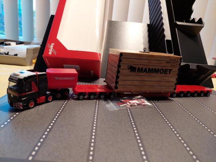 829 herpa 319201 mammoet mercedes actros goldhofer 1:87 truc, Hobby en Vrije tijd, Modelauto's | 1:87, Nieuw, Bus of Vrachtwagen