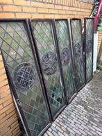 5 x Unieke Glas-in-Loodpanelen met Decoratieve Medaillons, Ophalen of Verzenden, Zo goed als nieuw, Minder dan 80 cm