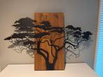 Nieuw hout / staal wanddecoratie boom, Huis en Inrichting, Woonaccessoires | Wanddecoraties, Ophalen, Zo goed als nieuw