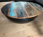 Salontafel bowl zwart met opbergruimte 80cm, Huis en Inrichting, Tafels | Salontafels, Ophalen, Gebruikt, Rond, 50 tot 100 cm