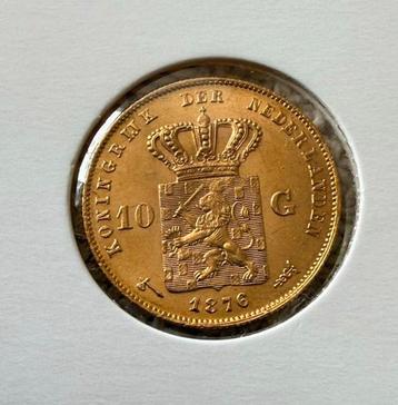 Nederland gouden tientje 1876 Willem III beschikbaar voor biedingen
