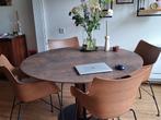 Ronde stijlvolle onderhoudsvrije eettafel, Huis en Inrichting, Tafels | Eettafels, 100 tot 150 cm, Metaal, Zo goed als nieuw, Vijf personen of meer