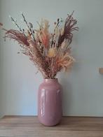 Oudroze Pip vaas (+ droogbloemen), Ophalen, Overige materialen, Overige kleuren, Zo goed als nieuw