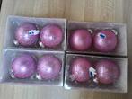 Kerstballen roze met glitters, Ophalen of Verzenden, Zo goed als nieuw