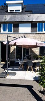 Fijne grote Zweefparasol incl. voet en tegels, Tuin en Terras, Parasols, Ophalen, Gebruikt, Zweefparasol