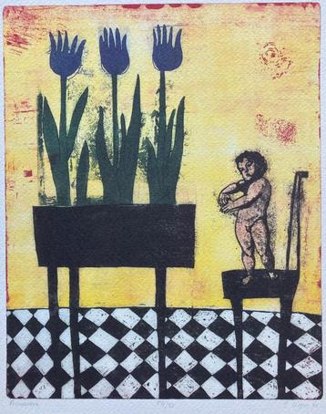 Litho Eliza Kopec getiteld 'Primavera' uit 1992 54/72 beschikbaar voor biedingen