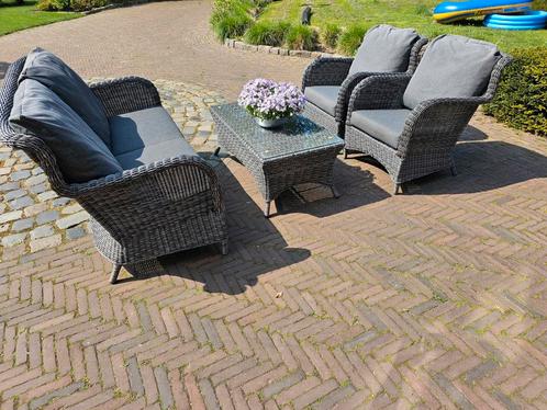 Mooie loungeset 4 seasons,  loungebank/2 stoelen en tafel, Tuin en Terras, Tuinstoelen, Zo goed als nieuw, Wicker, Ophalen