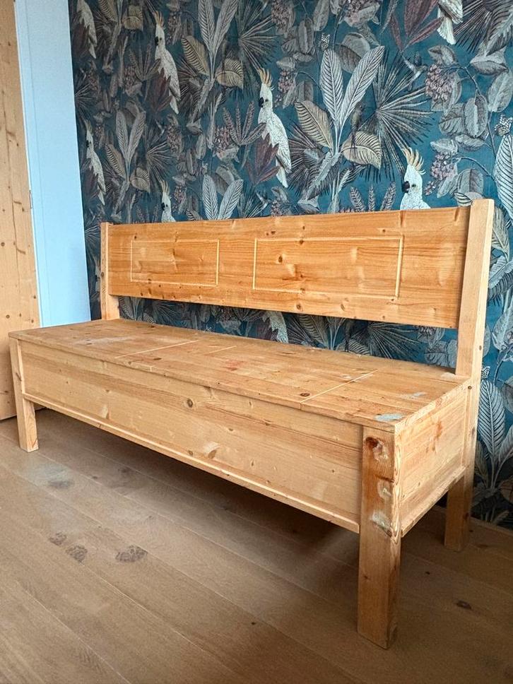 Houten Opbergbank - Klepbank - Eetkamer bank, Antiek en Kunst, Antiek | Meubels | Stoelen en Banken, Ophalen