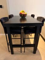 Bartafel + 4 stoelen, Huis en Inrichting, Tafels | Eettafels, Ophalen, Gebruikt, 100 tot 150 cm, 150 tot 200 cm