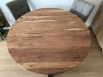 Tafelblad rond 130cm massief kikar hout, Ophalen, Rustiek, Rond, Zo goed als nieuw