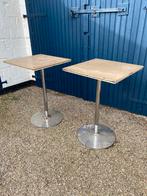 Statafel vartafel zware metalen vintage chrome poot, Ophalen of Verzenden, Gebruikt