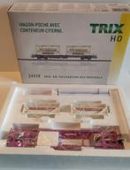 Trix HO 24519 Draagwagen met Tankcontainers - Nieuwstaat, Gelijkstroom, Trix, Wagon, Ophalen of Verzenden