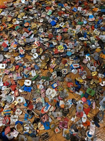 Grote verzameling nostalgische speldjes jaren 60 beschikbaar voor biedingen