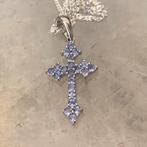 Tanzaniet hanger kruisje geluk beschermt meditatie uniek TIP, Blauw, Nieuw, Ophalen of Verzenden, Met edelsteen