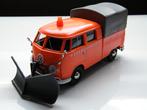 Modelauto Volkswagen Pickup T1 bus Sneeuw schuiver  1:24, Auto, Nieuw, Motormax., Motormax
