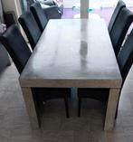 Zinken eettafel met 6 Stoelen, eethoek., Ophalen, Gebruikt, Modern, 4 tot 6 stoelen