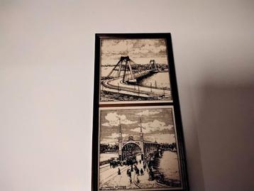 De oude en de nieuwe willemsbrug van rotterdam  beschikbaar voor biedingen