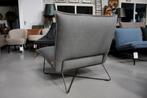 Luxe fauteuil EARL Jess design metaal stof grijs lounge, Ophalen, Zo goed als nieuw, Metaal, 75 tot 100 cm
