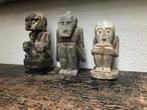 Zittende javaanse man gehurkt steen houtsnijwerk indonesie, Antiek en Kunst, Kunst | Beelden en Houtsnijwerken, Ophalen of Verzenden
