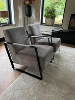 2 velours grijze lounge stoelen Trendhopper, Huis en Inrichting, Stoelen, Ophalen, Twee, Zo goed als nieuw, Stof