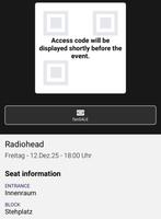 Ticket Radiohead 12/12/25 Berlijn, Tickets en Kaartjes, Eén persoon, December