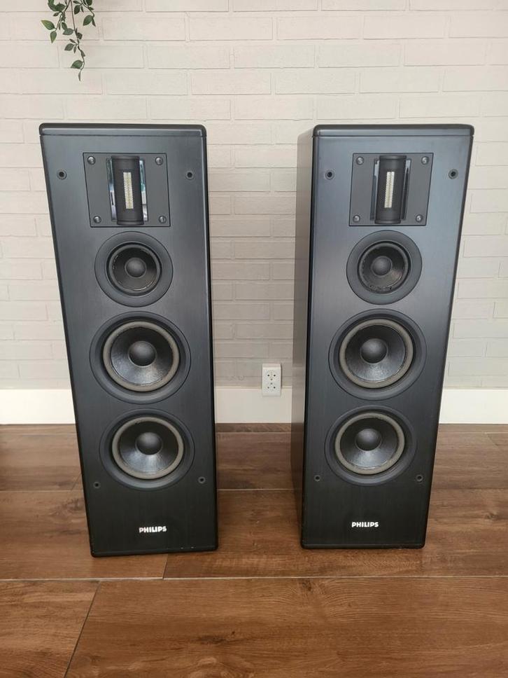 Philips FB821 Luidsprekers - Set van 2, Audio, Tv en Foto, Luidsprekers, Gebruikt, Front, Rear of Stereo speakers, 60 tot 120 watt