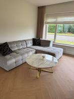 Colmore Salontafel Goud met Marmerblad - Zo Goed Als Nieuw, Ophalen, 100 tot 150 cm, Rond, 50 tot 100 cm