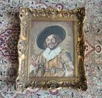 De vrolijke drinker Frans Hals ingelijst borduurwerk, ca '50, Antiek en Kunst, Ophalen