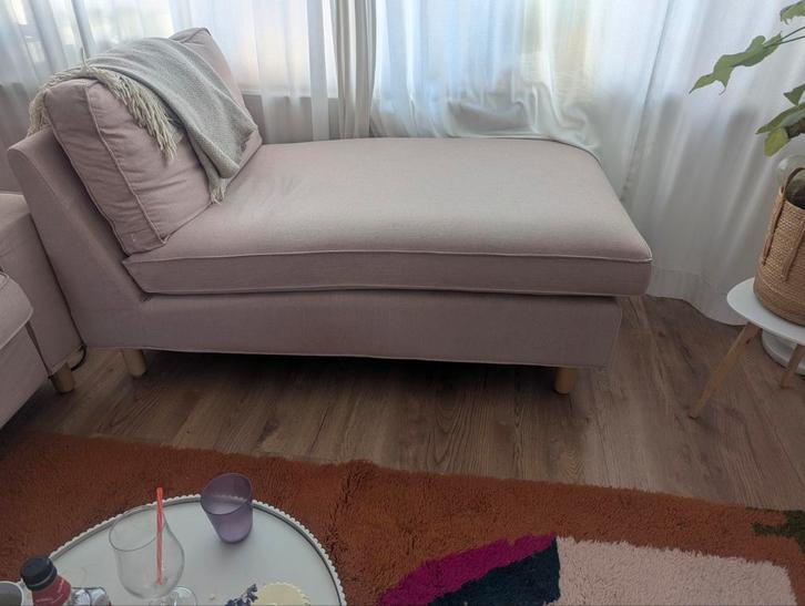 Ikea kivik chaise longue met lichtroze hoes, Huis en Inrichting, Banken | Complete zithoeken, Gebruikt, Stof, Ophalen