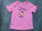T-shirt roze maat 68 I love you much shirt, Kinderen en Baby's, Babykleding | Maat 68, Ophalen of Verzenden, Zo goed als nieuw