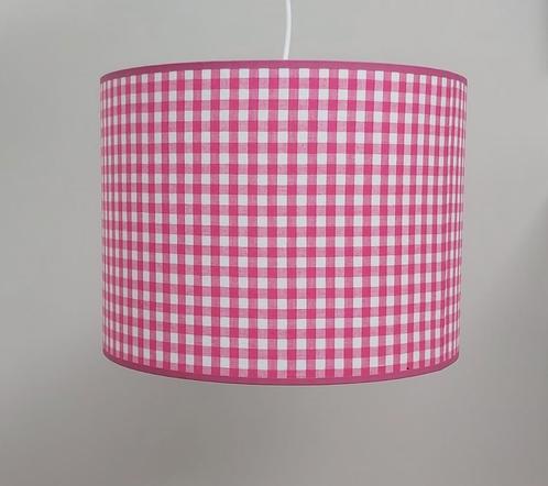 Hanglamp / lampenkap van Taftan in ruit donker roze, Huis en Inrichting, Lampen | Lampenkappen, Zo goed als nieuw, Rond, Overige kleuren