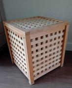 Houten opbergkistje / Bijzettafeltje met Opbergruimte, Minder dan 50 cm, Gebruikt, Minder dan 50 cm, Ophalen of Verzenden