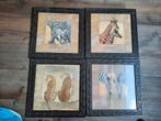 4 leuke schilderijtjes, Minder dan 50 cm, Ophalen of Verzenden, Zo goed als nieuw, Schilderij