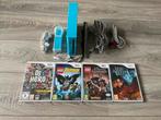 Limited Edition blauwe Wii met controller, nunchuks & games, Ophalen of Verzenden, Zo goed als nieuw, Met 1 controller, Met games