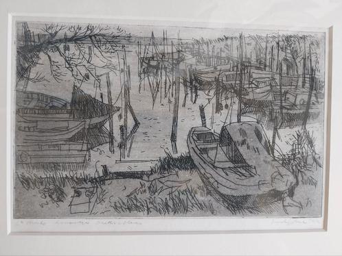 Barendrecht haven koedood 1963, Antiek en Kunst, Kunst | Etsen en Gravures, Ophalen of Verzenden