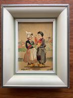 miniatuur schilderijtje Volendam , John Wolde, Antiek en Kunst, Kunst | Schilderijen | Klassiek, Ophalen