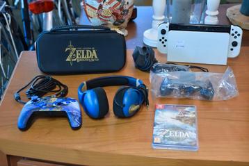 Nintendo Switch OLED Set | Wit | Zelda Accessoires beschikbaar voor biedingen