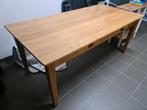 Massief eiken eetkamer tafel met twee lades 185cm x 90cm, Huis en Inrichting, Tafels | Eettafels, Ophalen, Gebruikt, Eikenhout