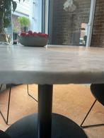 Ronde Marmeren Tafel 108cm - Zwarte Stalen Voet, Ophalen