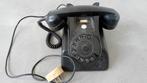 PTT oude zwarte bakelieten telefoon met draaischijf, Gebruikt, Ophalen of Verzenden, Bakeliet