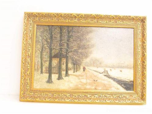 Schilderij van een landweggetje 23699, Huis en Inrichting, Woonaccessoires | Schilderijen, Tekeningen en Foto's, Gebruikt, Schilderij