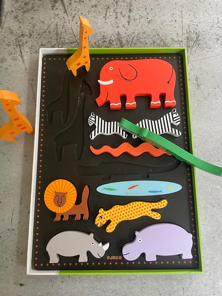 Djeco Puzzle Botablo Jungle - Dierenpuzzel, 2 tot 4 jaar, 10 tot 50 stukjes, Ophalen of Verzenden, Zo goed als nieuw