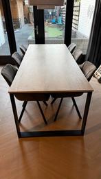 Eettafel met 6 stoelen + salontafel, Ophalen, Gebruikt, Zwart, Vijf, Zes of meer stoelen