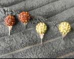 Oorbellen bal groen en bruin, Verzenden, Nieuw, Overige kleuren, Knopjes of Stekers