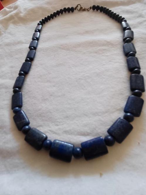Lapis Lazuli stenen kralenketting., Sieraden, Tassen en Uiterlijk, Kettingen, Zo goed als nieuw, Steen of Mineraal, Blauw, Ophalen of Verzenden