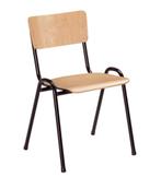 MN Kantinestoel Hout Stapelbaar, Zwart, Nieuw, Ophalen of Verzenden, Vijf, Zes of meer stoelen